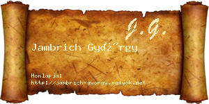 Jambrich György névjegykártya