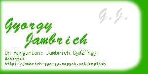 gyorgy jambrich business card